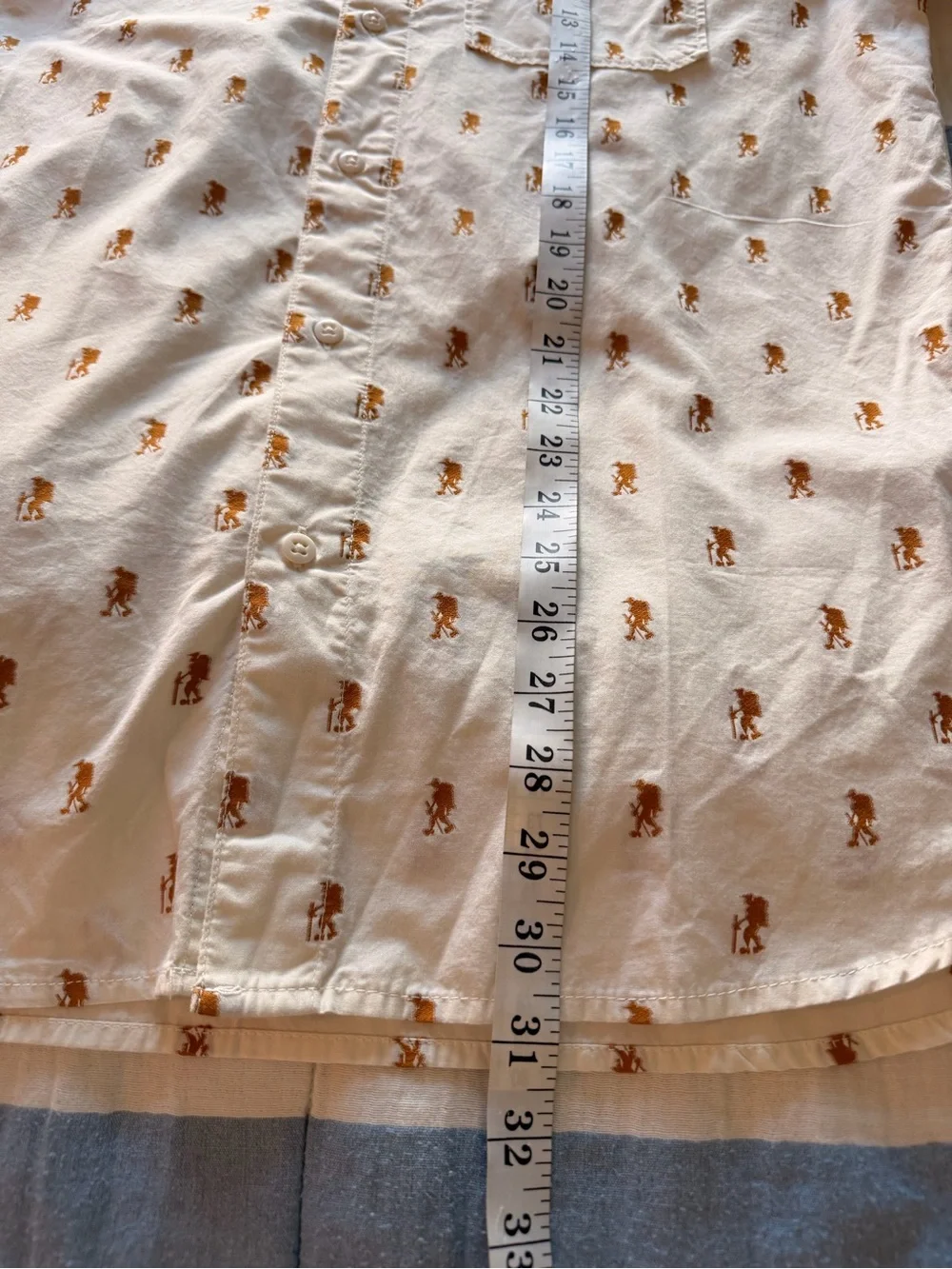 The North Face Hiker Print Button Front Cotton Short Sleeve Shirt Men's Large
